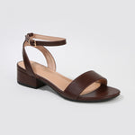 Adara Ankle Strap Low Block Heel Sandals