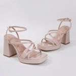 Adore Crisscross Straps Platform Block Heels