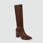 Auden Faux Leather Block Knee High Boots
