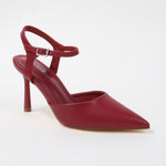 Cesia02 Faux Leather Ankle Strap Stiletto Heels
