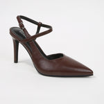 Charise Vegan Leather Cross-Strap Stiletto Heels