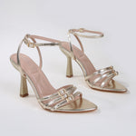 Chic Triple Buckle Patent Heeled Sandals