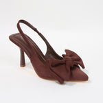 Christie Suede Bow Slingback Pump Heels