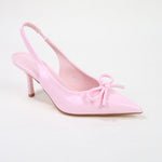 Cree Bow Accent Slingback Kitten Heel Pumps