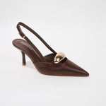 Eltha Slingback Heels with Metallic Dome Accent