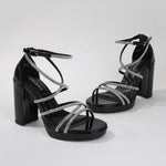 Gretta Rhinestone Strappy Platform Heels