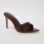 Jessa Croc Embossed Stiletto Mule Sandals