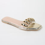 Kiki Embellished Clear Strap Slide Sandals