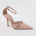 Masie Buckle Detail Front Strap Pointed Toe Pumps