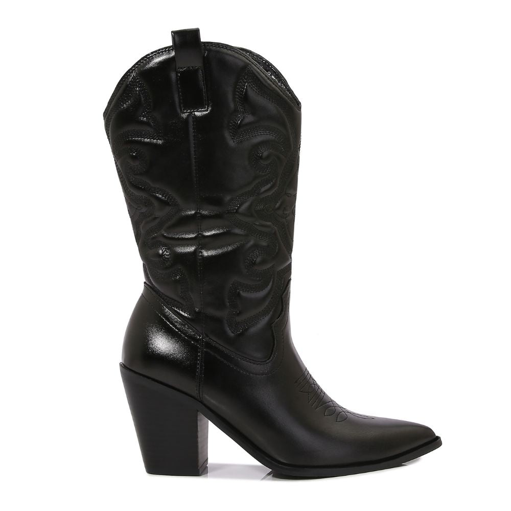 Ryder Faux Leather Cowgirl Western Boots