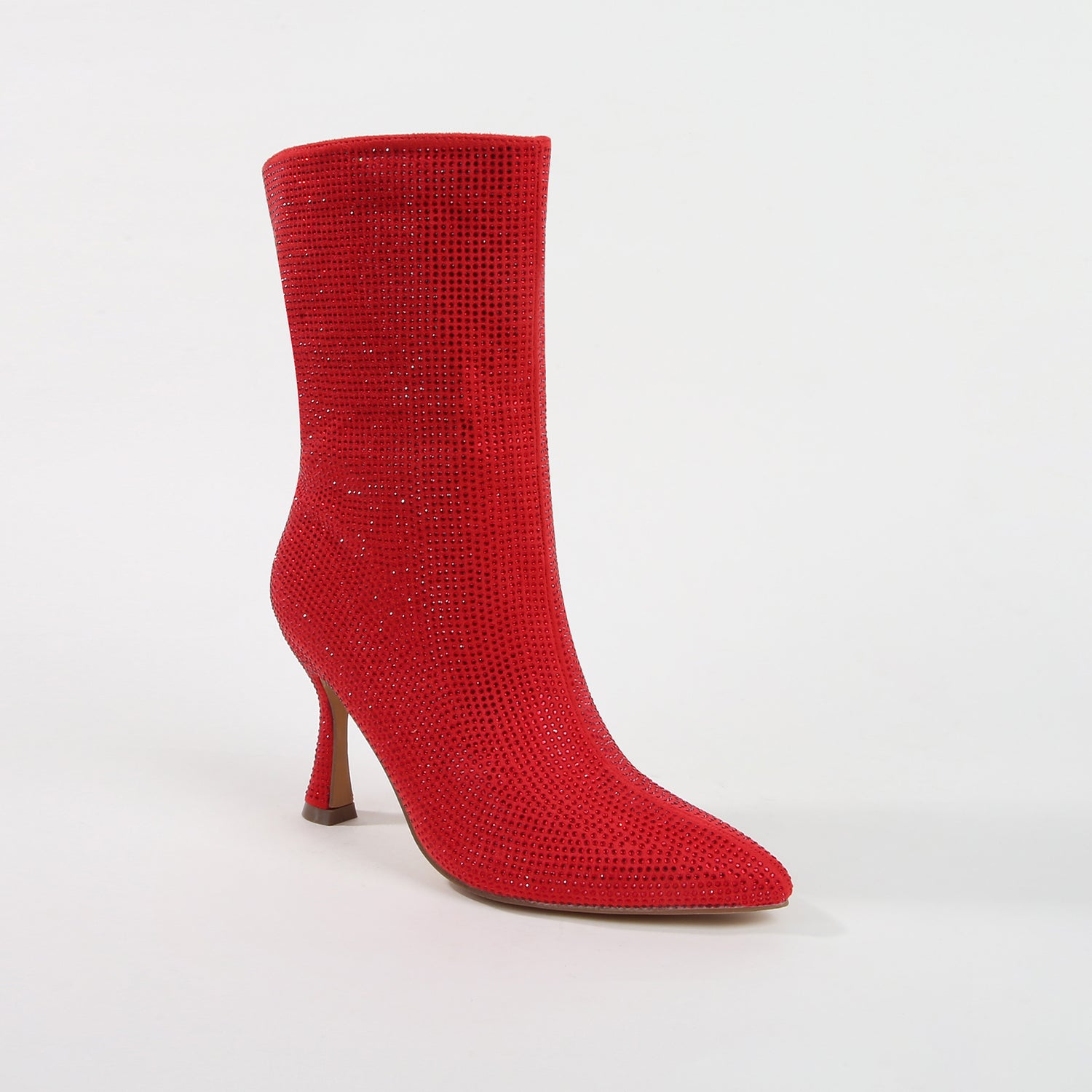 Ace Red Rhinestone Party Mid-Calf Boots