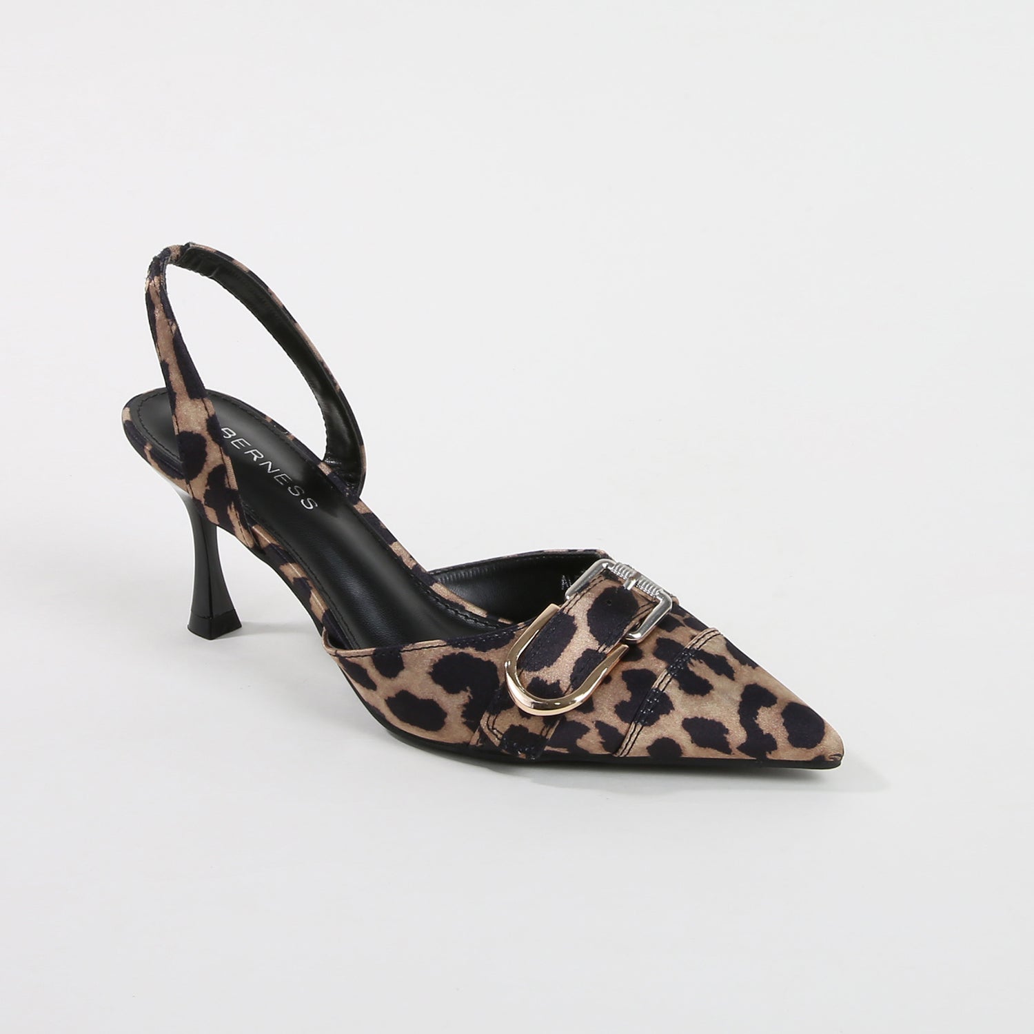 Alexa Leopard Print Buckle Slingback Heels