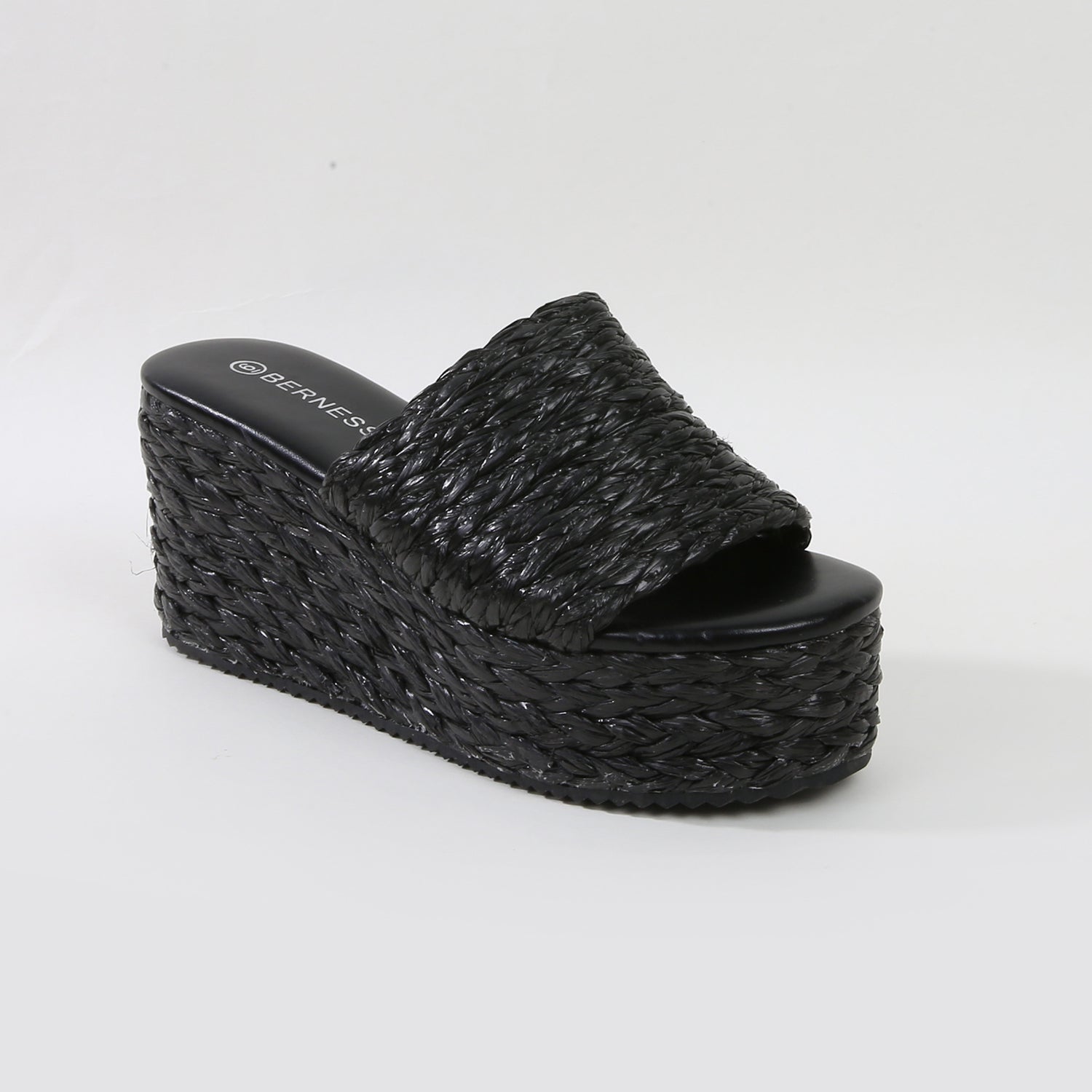 Amber Woven Raffia Platform Wedge Sandals