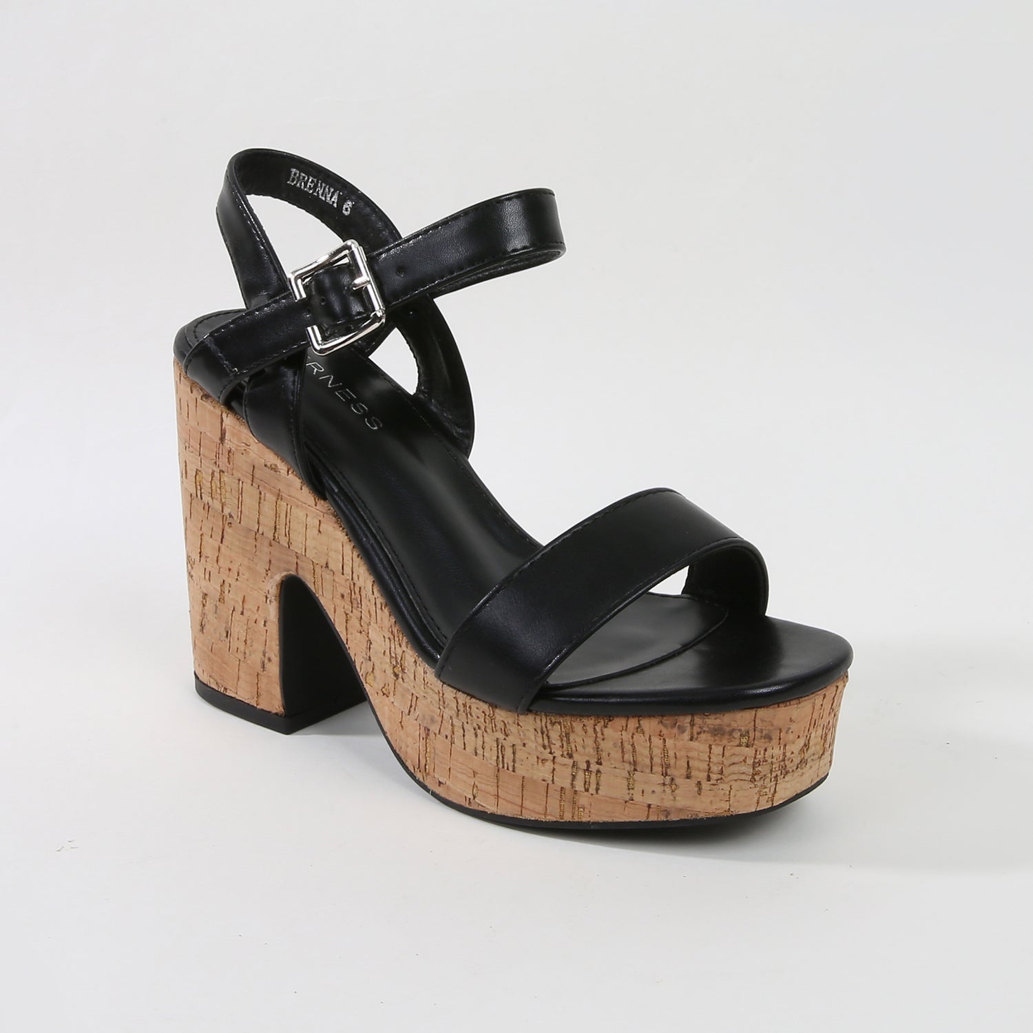 Brenna Leather Cork Platform Heels