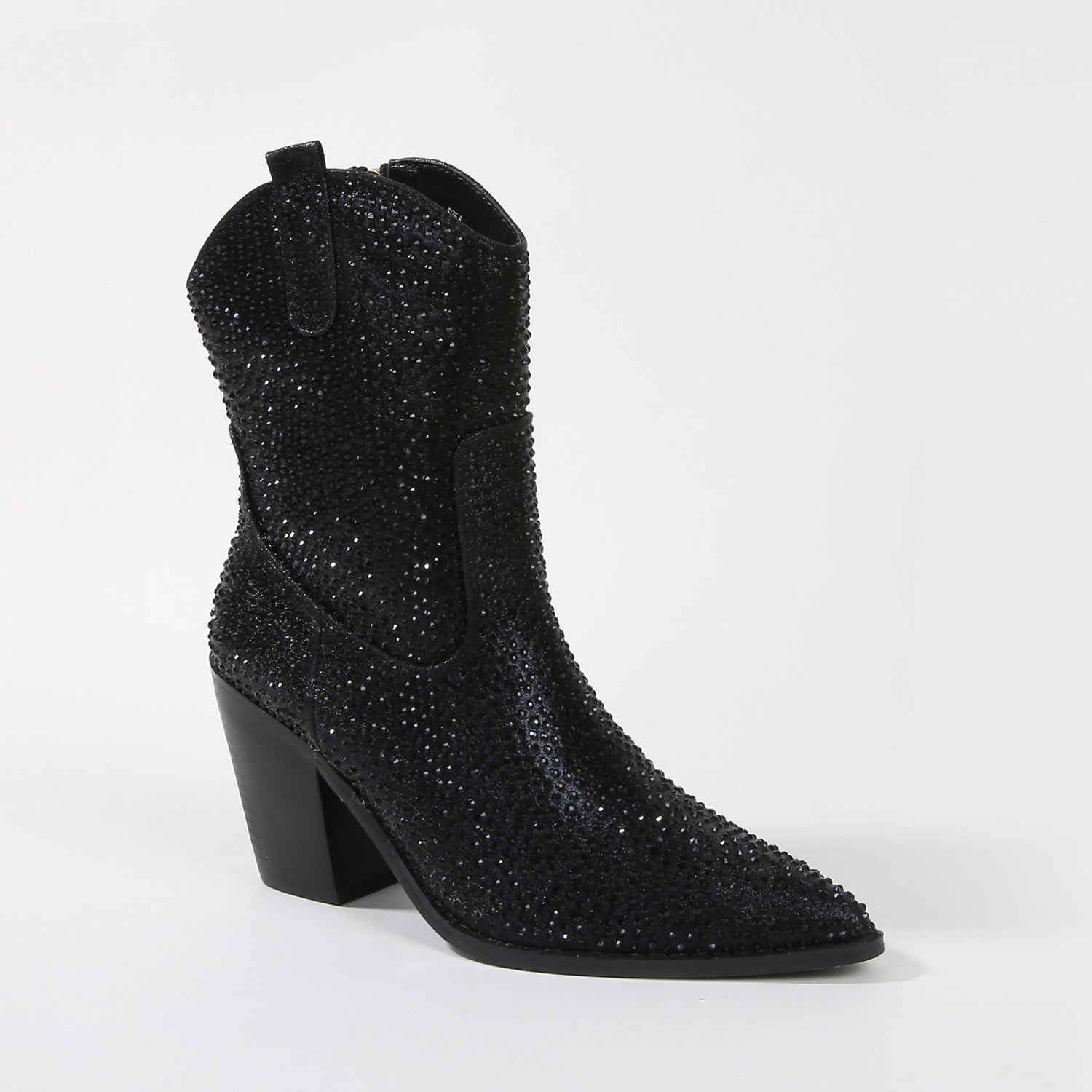 Dritan Rhinestone Glam Western Ankle Boots