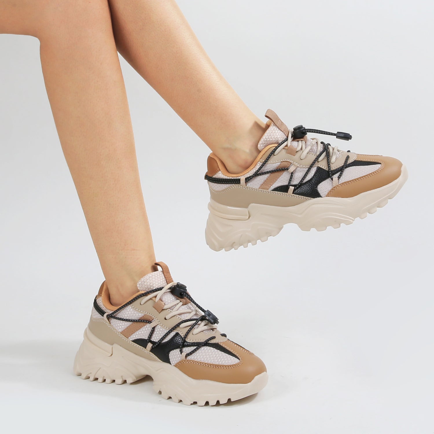 Branch Chunky Mesh Lace-Up Sneakers