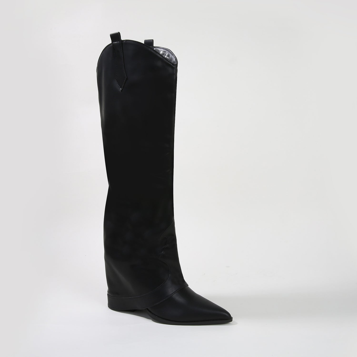 Brandy Faux Leather Foldover Knee High Boots