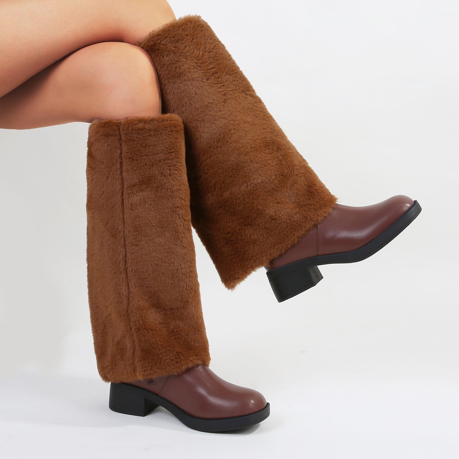 Bronco Faux Fur Knee-High Shearling Boots