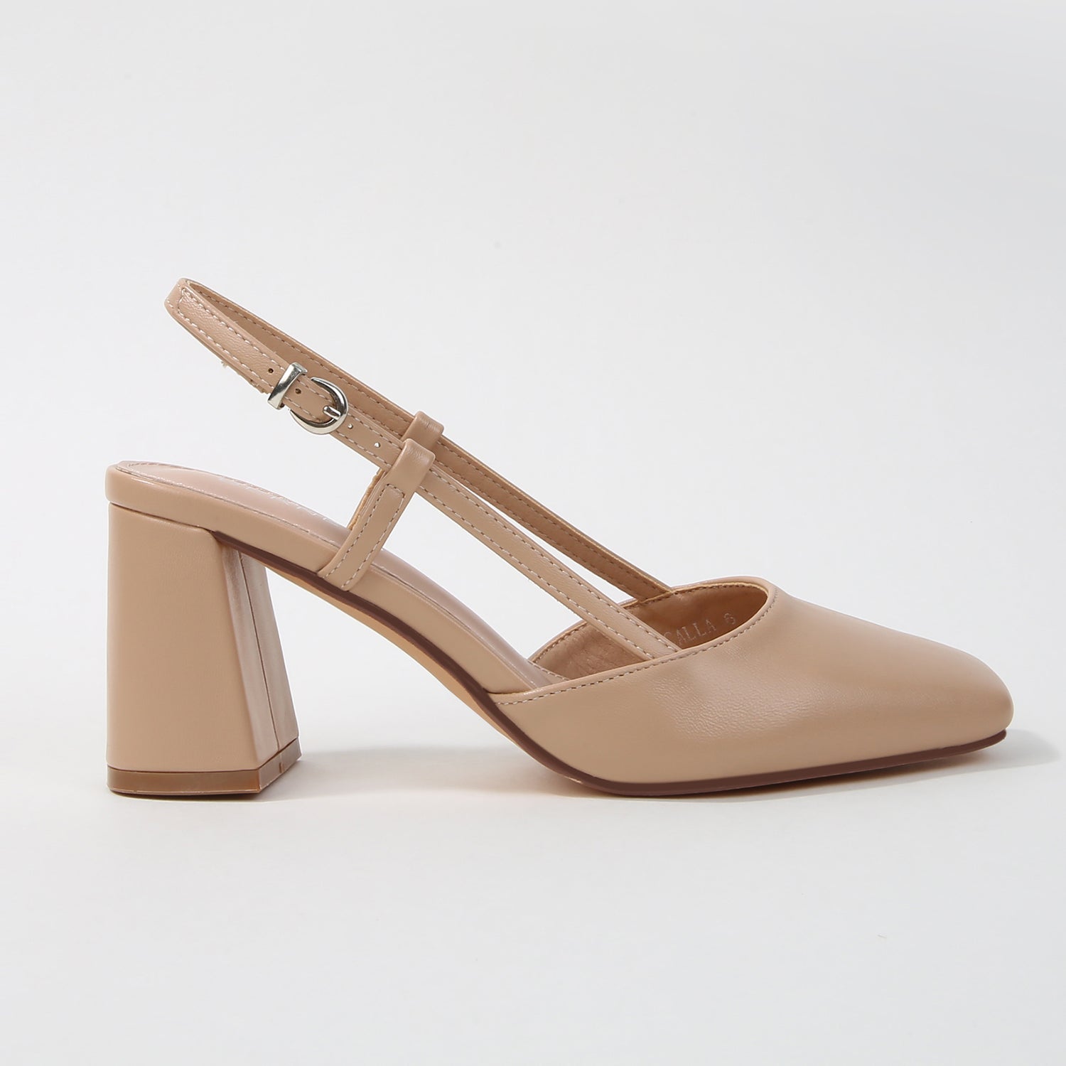 Calla Square Toe Slingback Block Heel Pumps