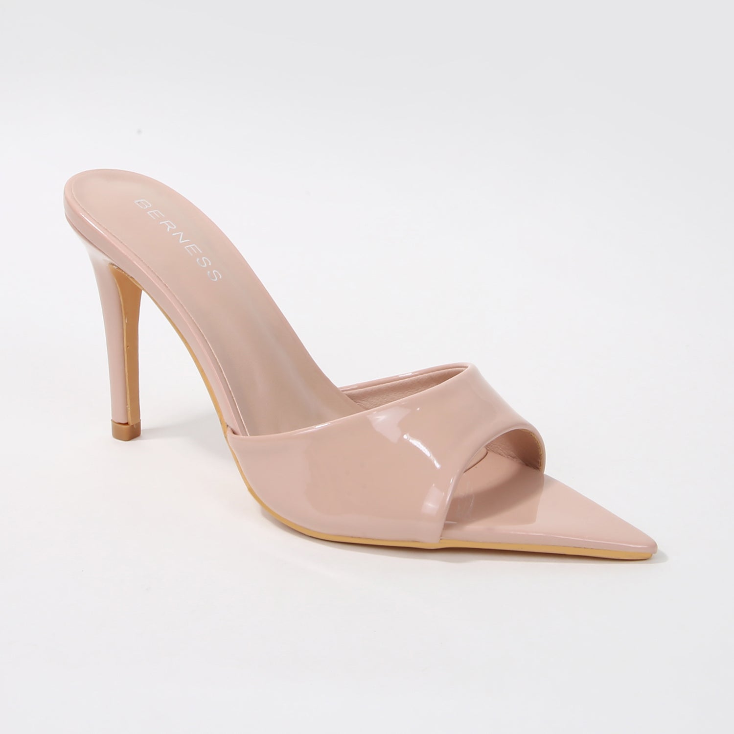 Chelli Glossy Strap Slide Heels