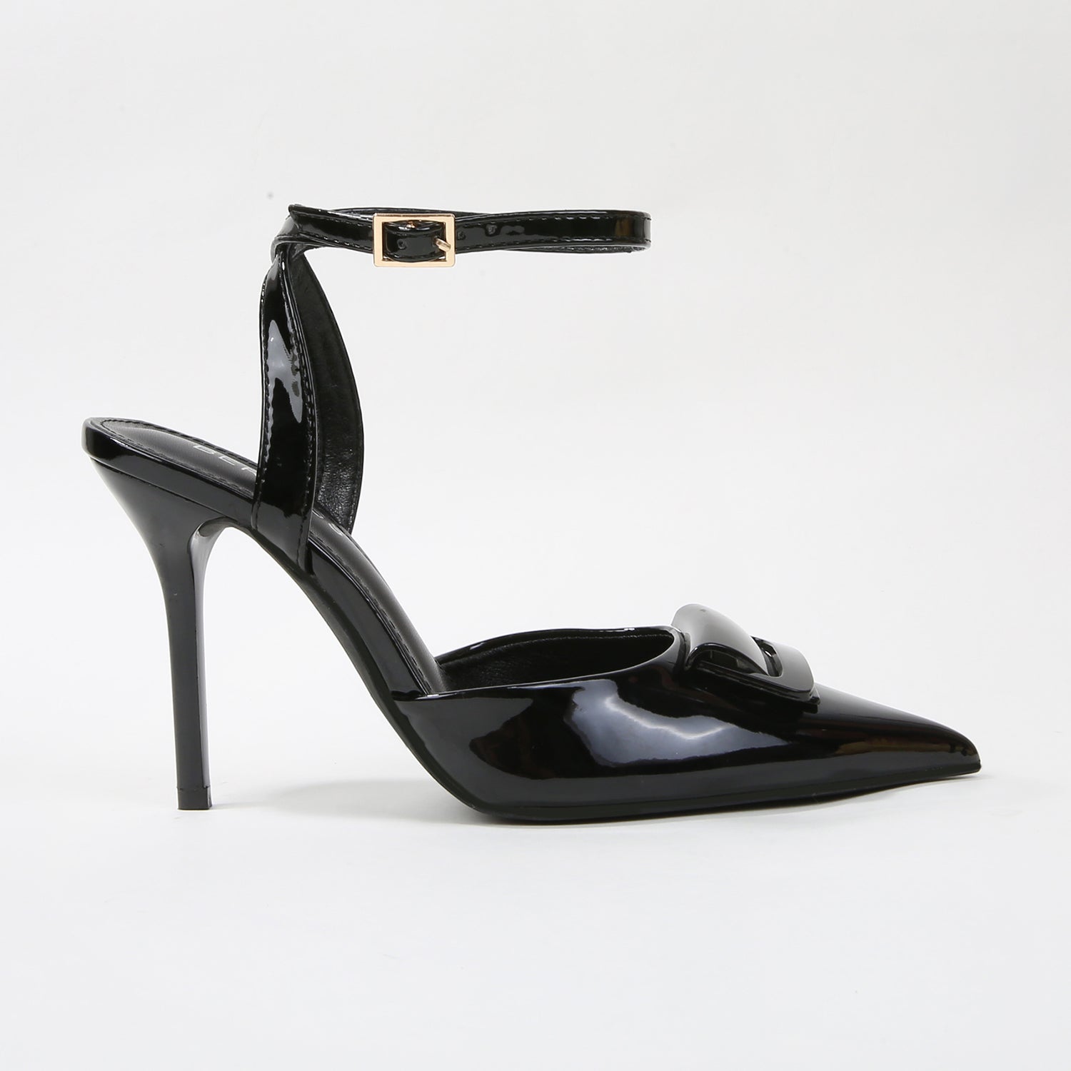 Cindee Patent Buckle Pointed Toe Stiletto Heels