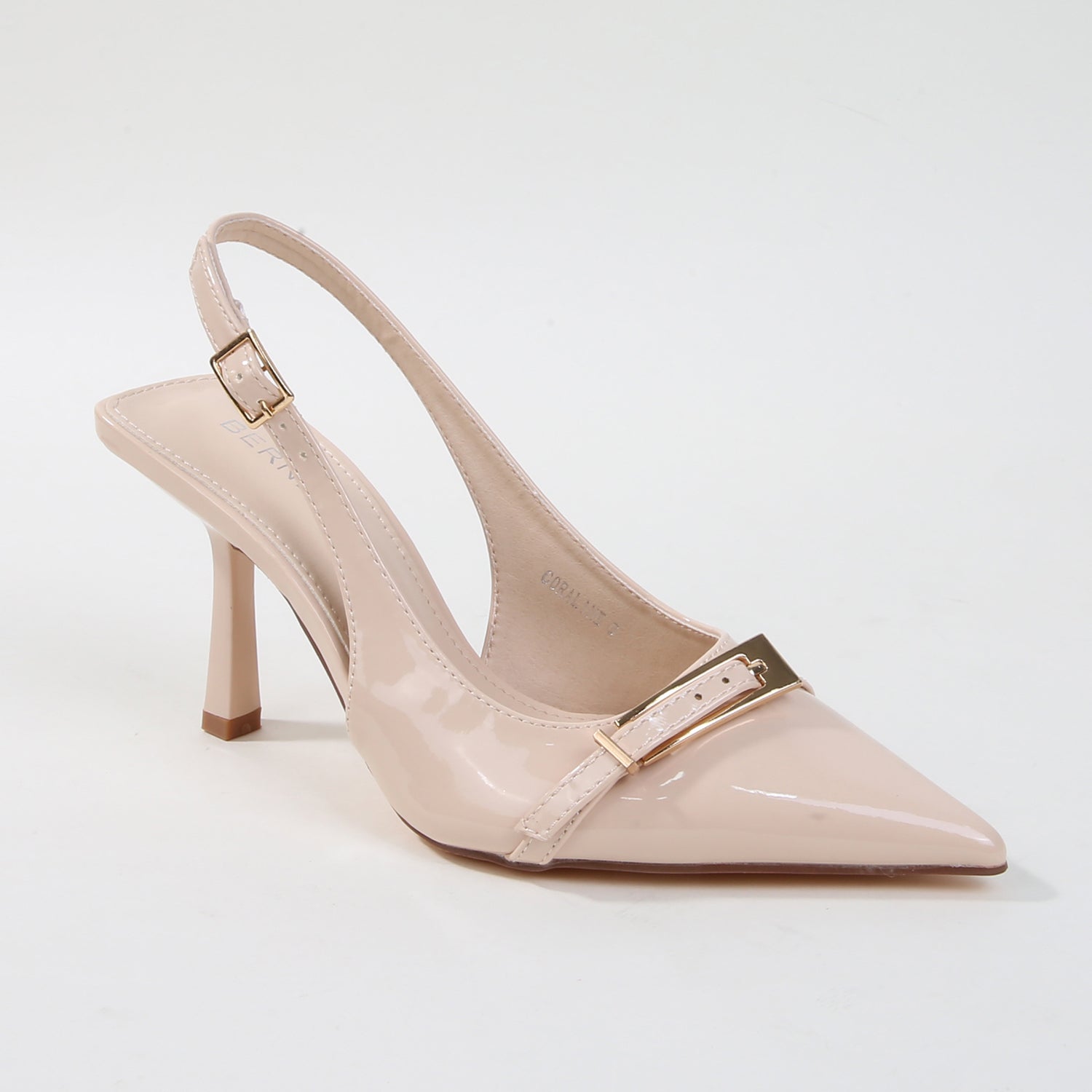 Coraline Patent Slingback Pump Heels with Buckle Detail