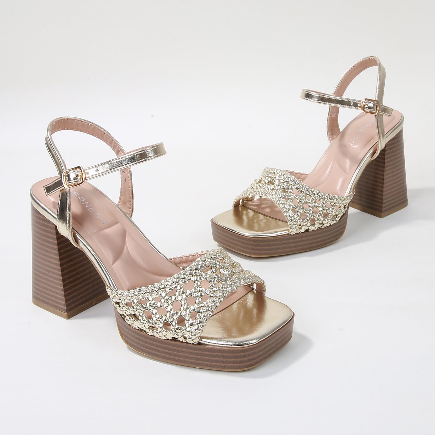 Hudson Woven Platform Block Heel Sandals
