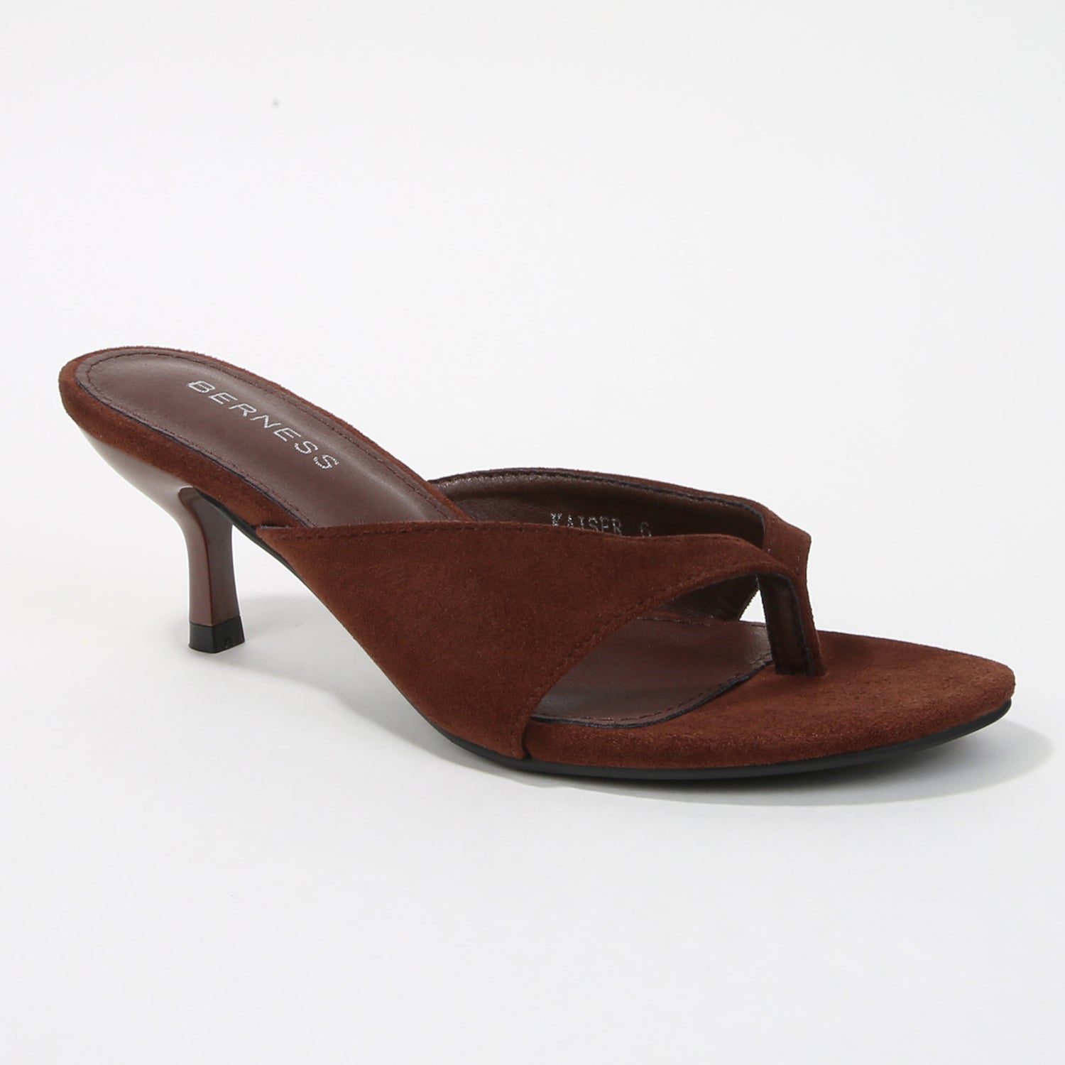 Kaiser Thong Kitten Heel Mules in Faux Suede