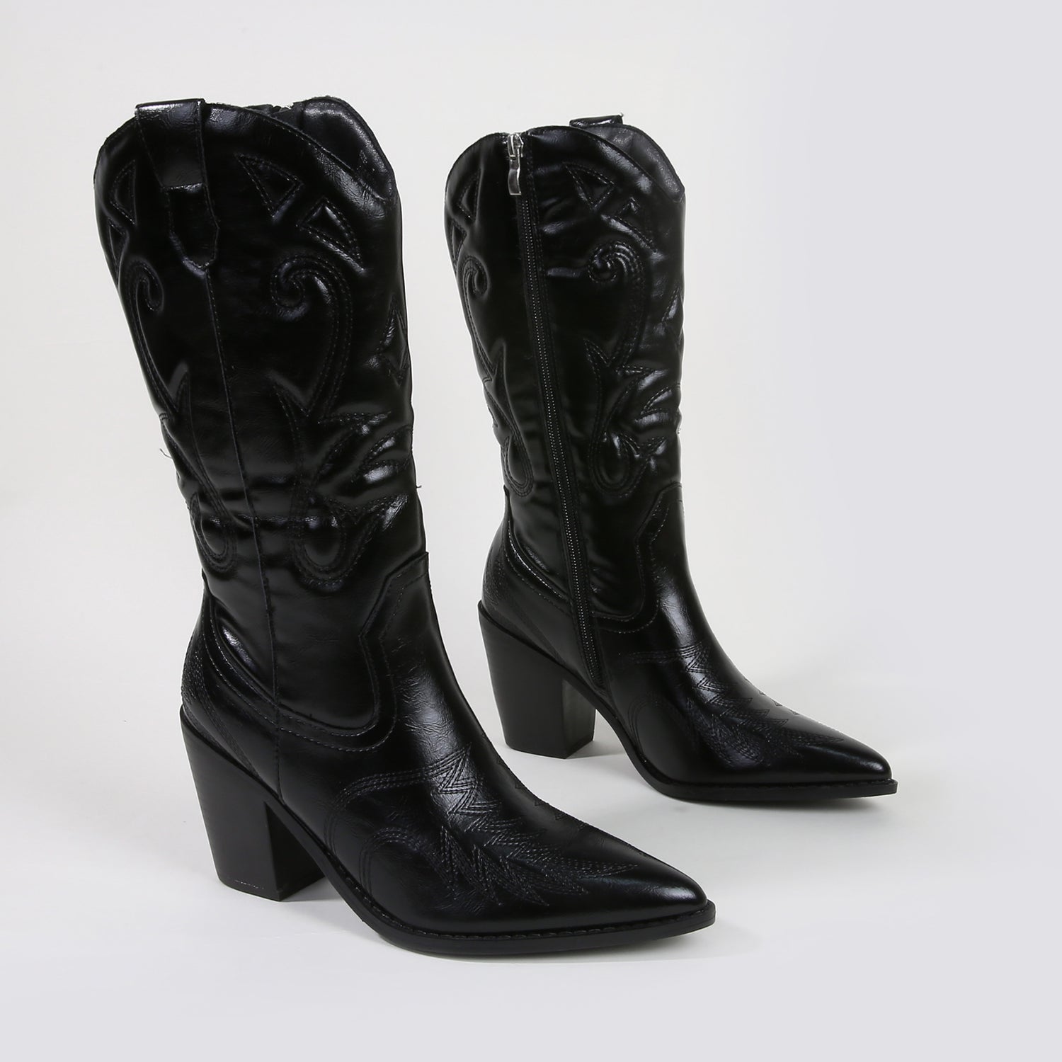 Kasey Faux Leather Cowboy Boots