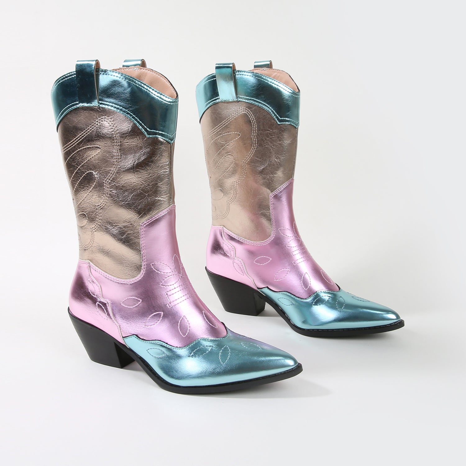 Myrtle Metallic Finish Western Cowboy Boots