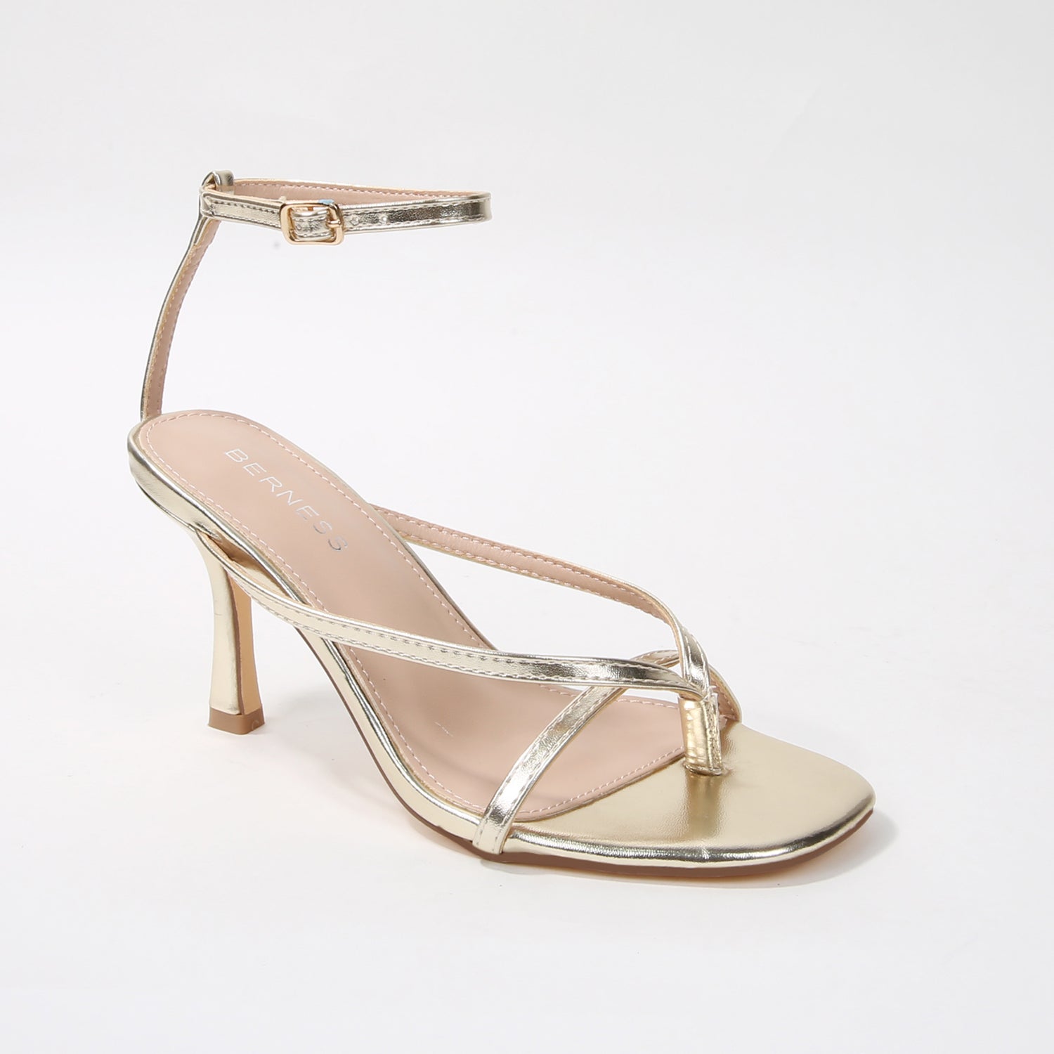 Nadine Slim Toe Post Ankle Strap Heels