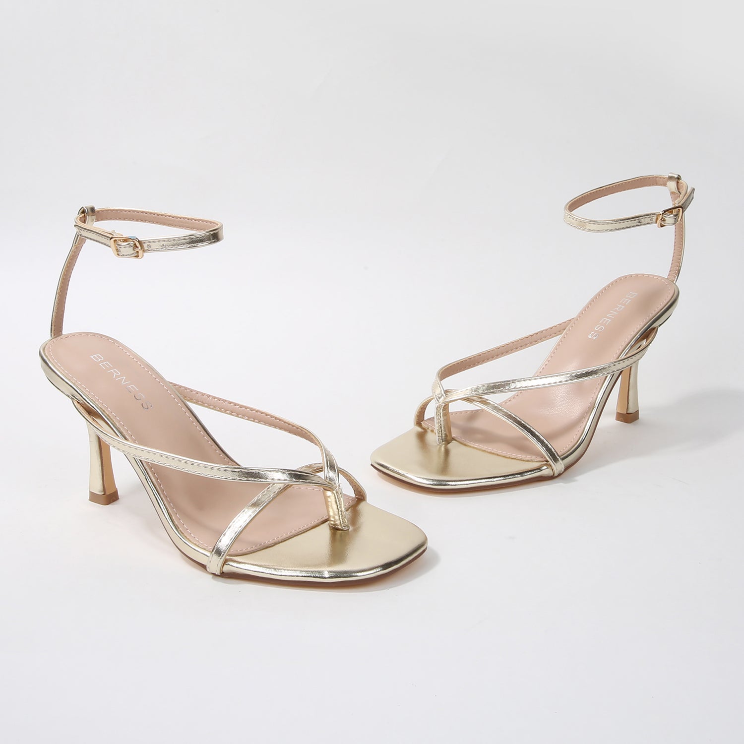 Nadine Slim Toe Post Ankle Strap Heels