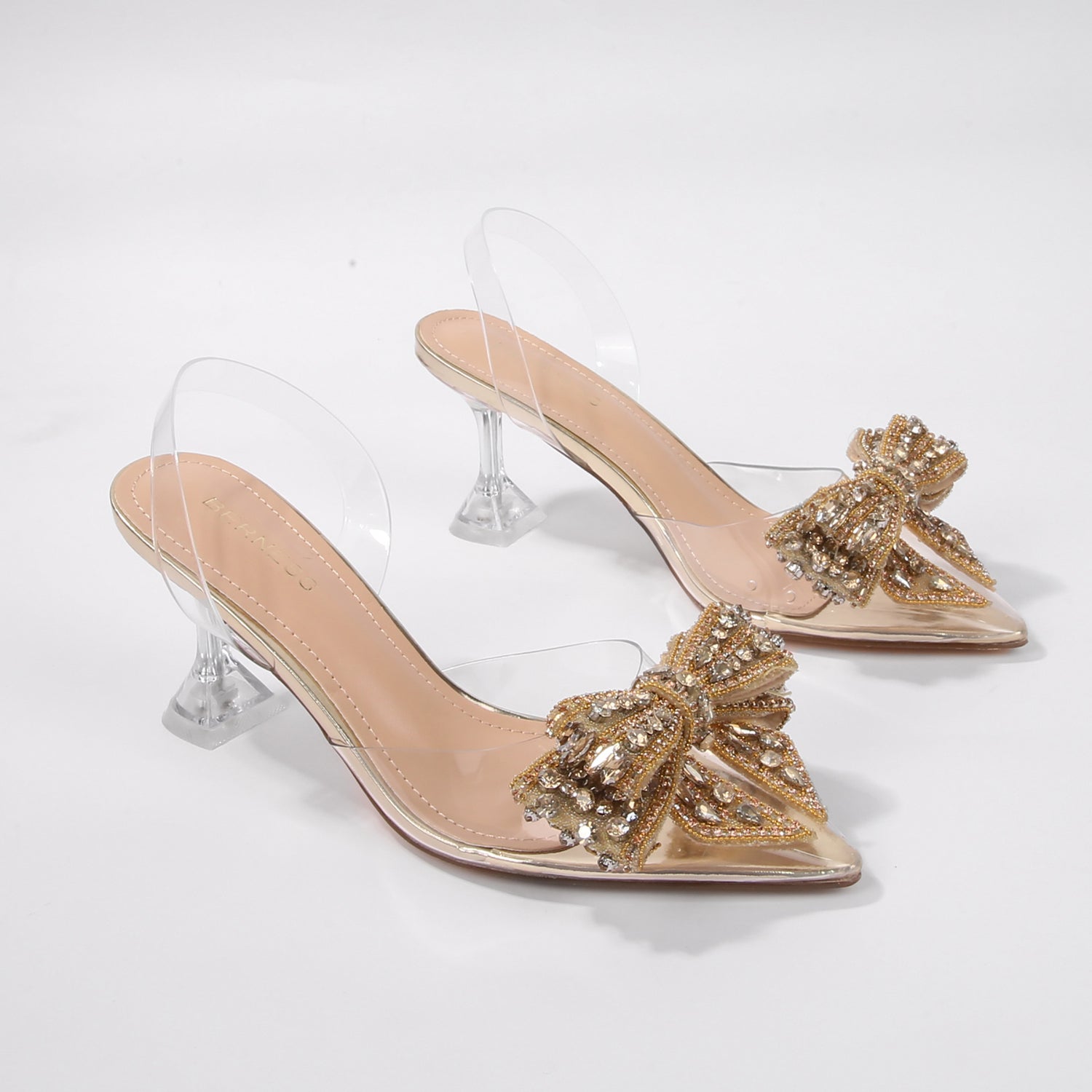 Nina Crystal Bow Clear Heels