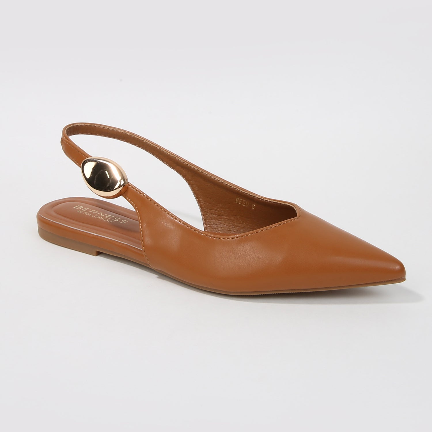 Reed Pointed Toe Metallic Accent Flats