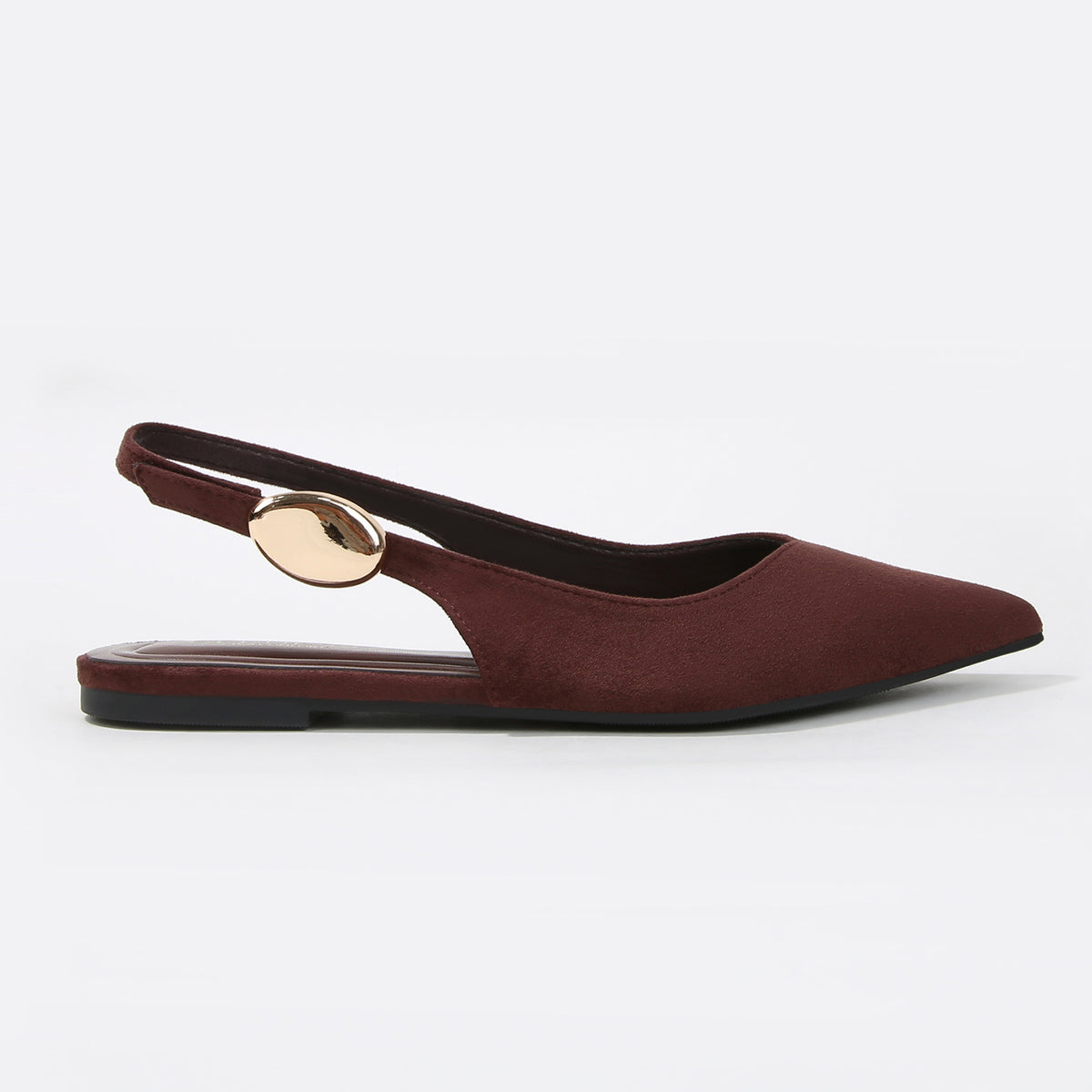 Reed Faux Suede Metallic Accent Slingback Flats