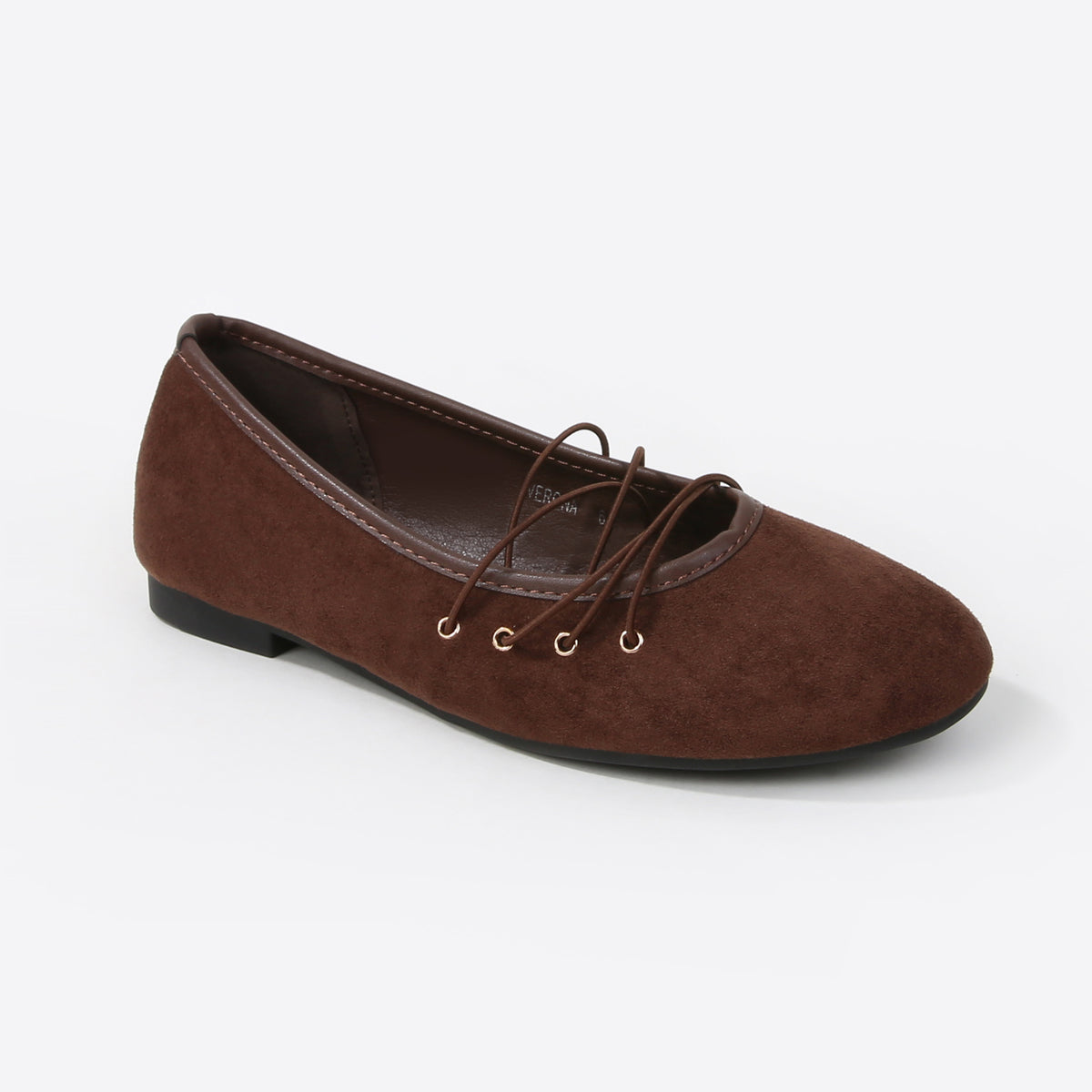 Verona Suede Lace-Up Ballet Flats